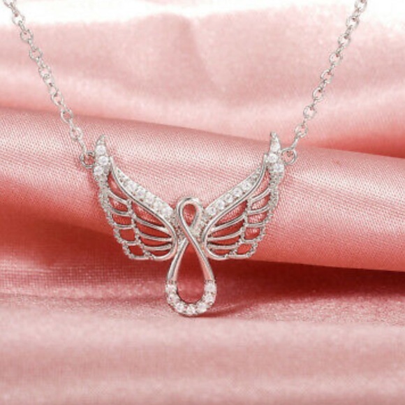 NEW 925 Sterling Silver Wings Necklace - Picture 2 of 6